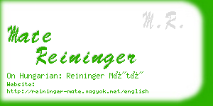 mate reininger business card
